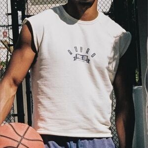 Budro Cream Warm Up Cutoff Cream Shirt - NWOT - Size L